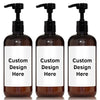 Customized Amber PET Plastic Pump Bottle Set, 3-Pack