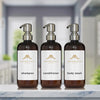 Customized Amber PET Plastic Pump Bottle Set, 3-Pack