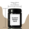 Dimensions of 250 ml wide neck ultraviolet glass biophotonic glass jar with custom label dimensions