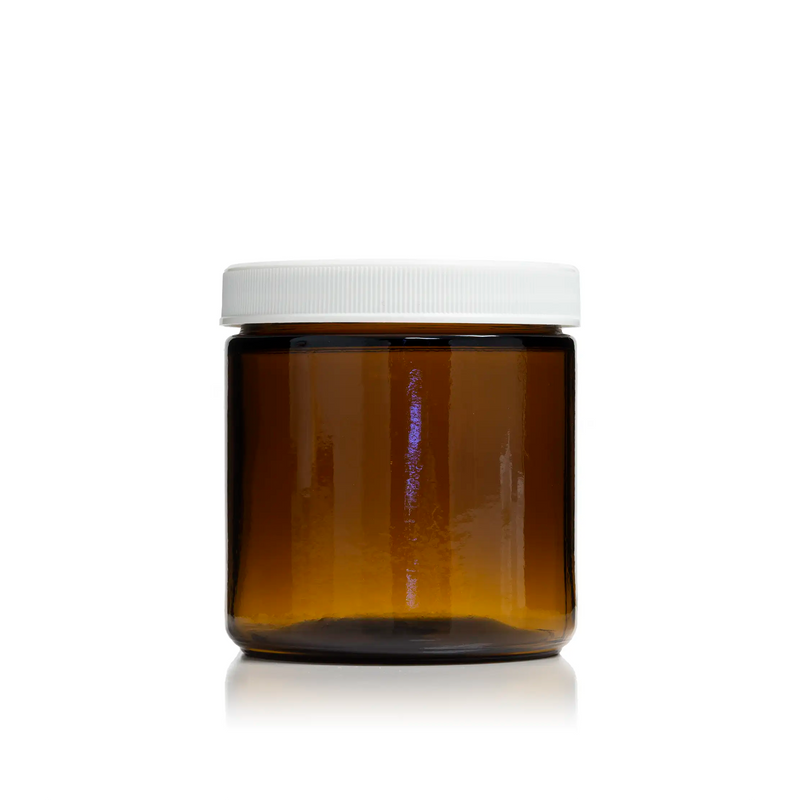 Amber Glass 16 oz Jar with Lid