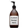 Customized Amber Glass 16 oz Euro-Style Soap Dispenser Pump Bottle