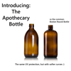 2 Amber Glass Modern Apothecary Euro Pump Bottles 16 oz