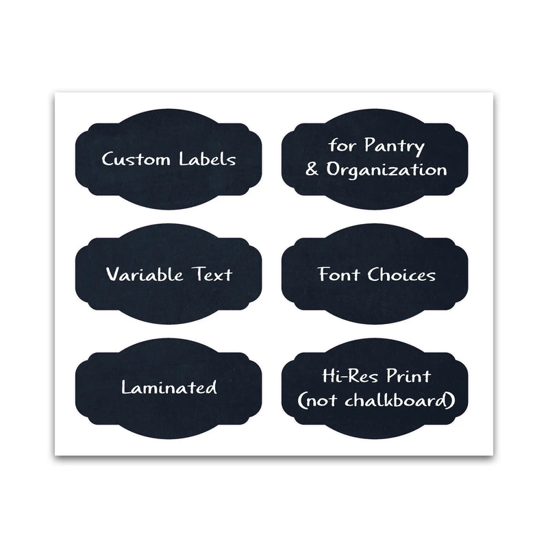 Custom Pantry Labels, Chalkboard Style 6-Pack