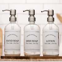 Clear "Modern Apothecary" Glass Bottle Trio