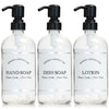 Clear "Modern Apothecary" Glass Bottle Trio