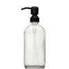 Clear Glass 16 oz Boston Round Soap Dispenser Pump Bottle