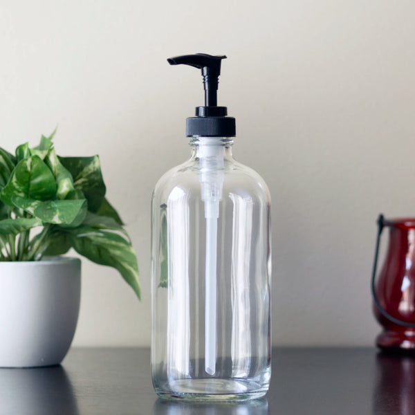 16 oz. Clear Glass Bottle with Pump