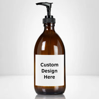 Customized Amber Glass 16 oz Euro-Style Soap Dispenser Pump Bottle