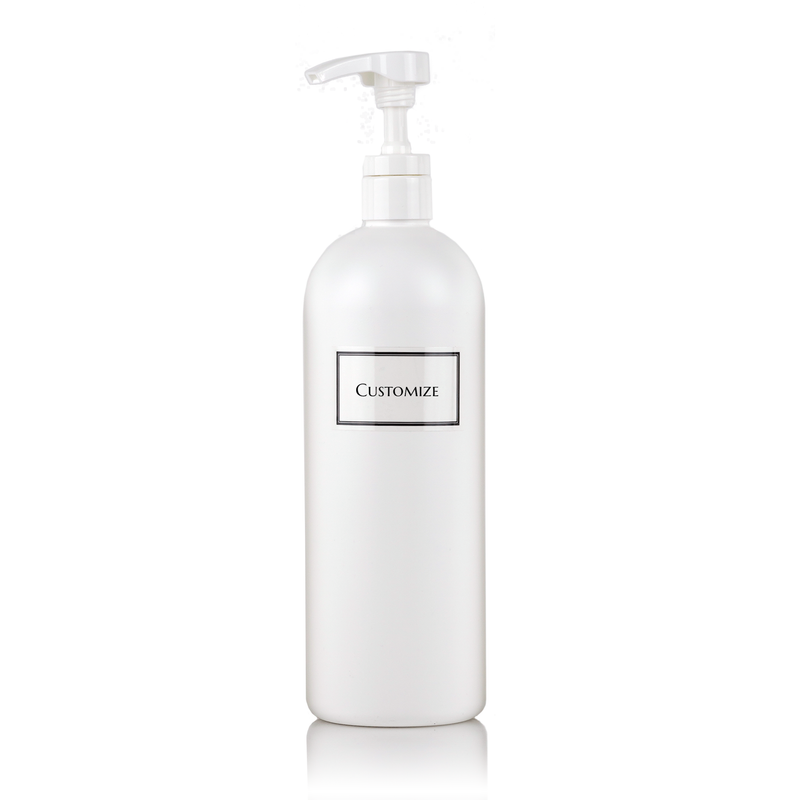 White 32 oz (Jumbo) Single Plastic Bottle with Customized Label