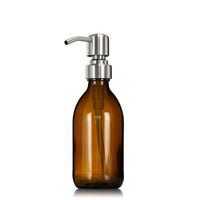 Amber Glass 8 oz Apothecary Soap Dispenser Pump Bottle