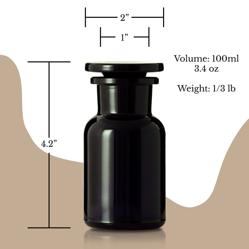 Customized Miron UV Glass Apothecary Jar 100ml (3 oz )