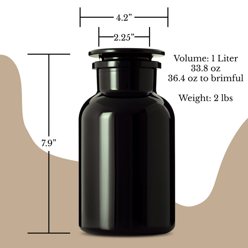 Miron Ultraviolet Glass Apothecary Jar 1 Liter (33.8 oz)