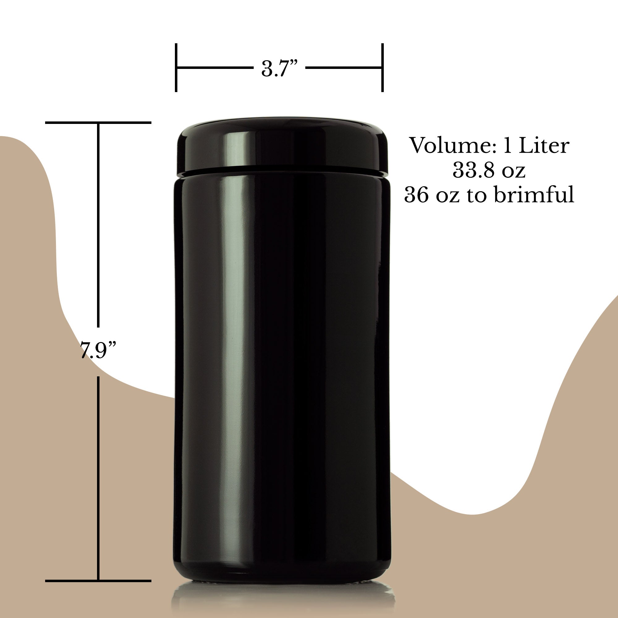 Customized Miron UV Glass Jar 1 Liter (33.8 oz )