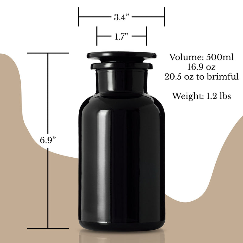 Customized Miron UV Glass Apothecary Jar 500ml (16 oz)