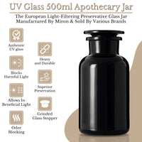 Customized Miron UV Glass Apothecary Jar 500ml (16 oz)