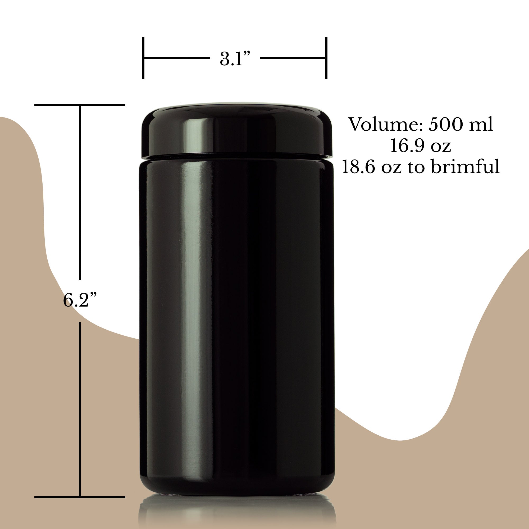 Customized Miron UV Glass Jar 500 ml (16 oz )
