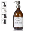 16 oz amber glass apothecary bottle with 304 grade stainless steel pump and other pump choices 