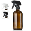 Amber Boston Round Glass 16 oz Trigger Sprayer Bottle