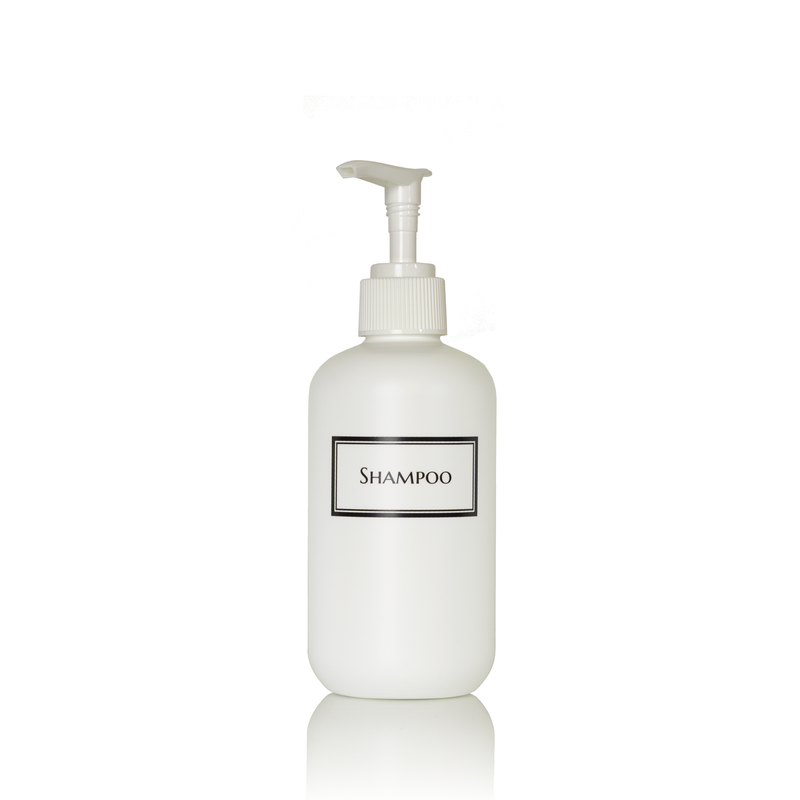 Silkscreened 8oz White Single Shower Bottle