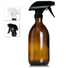 Amber Brown Glass 16 oz Apothecary Trigger Sprayer Bottle With Optional Phenolic Cap