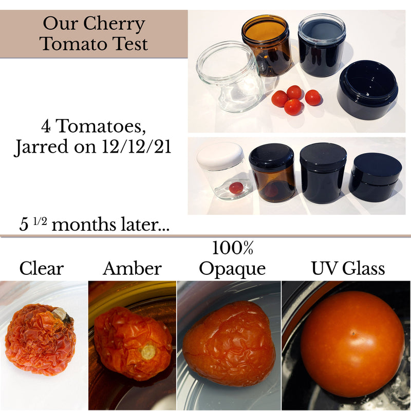Cherry tomato test shows that Miron Jars AKA Infinity Jars are worth the price. Tomatoes shown after 5.5 months red and plump.