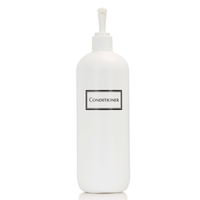 Silkscreened 19 oz View Stripe Cosmo/Bullet White Single Shower Bottle